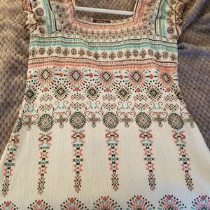 Ladies smocked print top